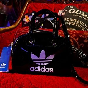 Adidas Glossy Black Mini Bowling Purse